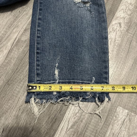 Judy Blue Jean Womens 9/29 Blue Straight Fit Raw Hem Stretch Denim DIstressed - Picture 9 of 13